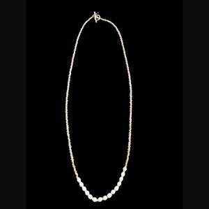 Akola Gold Tone Metal Antiques Bead Light Green Paper Bead 33.25" Necklace